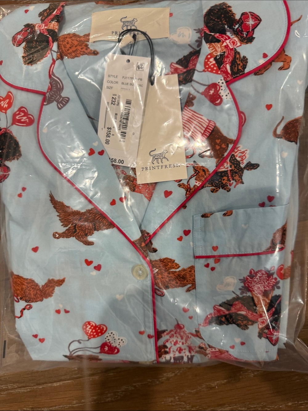 Printfresh Blue Short-Sleeve Pajama Set Organic Cotton 3 quarter length pants - Picture 10 of 11
